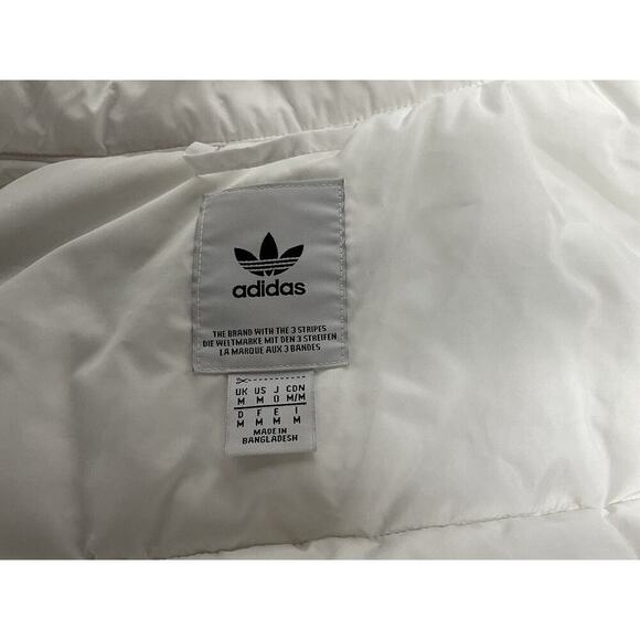 Adidas Puffer Jacket Coat Insulated Women's Medium White Trefoil Logo - Picture 11 of 16